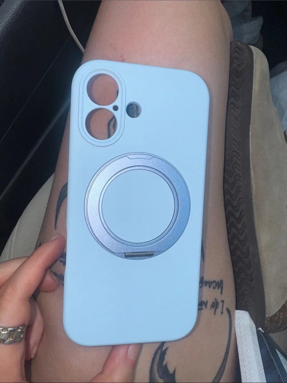 Light Blue Magnetic Ring Phone Case
